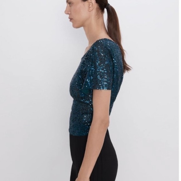Zara | Tops | Nwt Zara Sequin Top | Poshmark